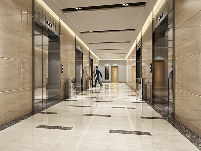 modern elevator hall model