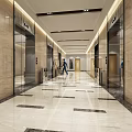 modern elevator hall 3d model