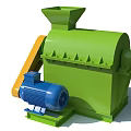Heavy Duty Industrial Processing Equipment with Green Body Blue Motor Orange Conveyor and Feeding Hopper