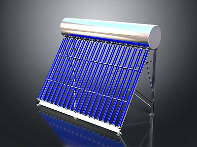 Efficient Solar Water Heater With Blue Vacuum Tubes And Stainless Steel Tank For Daily Use 3d model