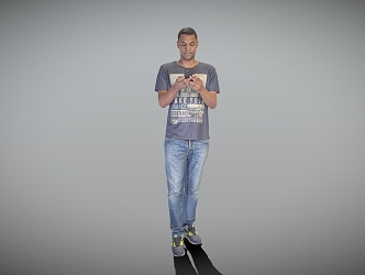 Men Play Mobile Phone Casual Wear Men 3d model