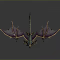 Ornate Fantasy Dragon Character With Purple Gold Scales Winged Design And Clawed Features
