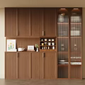 Middle Style Wine Cabinet Sideboard 3d model