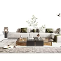 Modern Sofa Coffee Table Combination Sofa Coffee Table 3d model