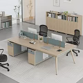 Modern Public Office Area Interior Design With Long Desk Dividers Computers And Office Chairs