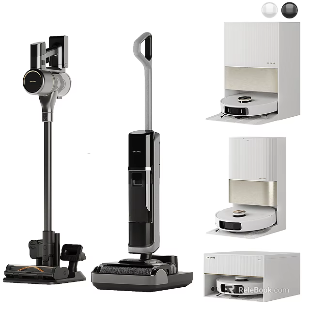 Essential Home Appliances For Daily Use Including Vacuum Cleaner Coffee Maker And Purifier 3d model 