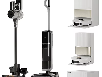 Essential Home Appliances For Daily Use Including Vacuum Cleaner Coffee Maker And Purifier 3d model