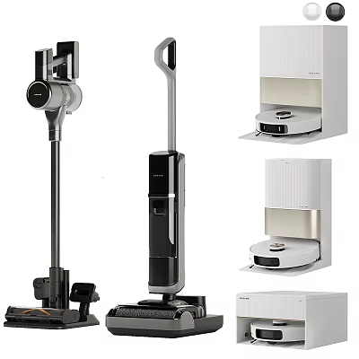 Essential Home Appliances For Daily Use Including Vacuum Cleaner Coffee Maker And Purifier 3d model