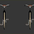 Vintage Black Bicycles With Red Seats Front Basket And Large Light Colored Tires