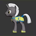 Gray Unicorn Pony Toy Figure With Yellow Hooves Blue Outfit And Star Design