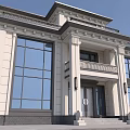 Classic European Style Detached Villa With White Exterior Large Windows Columns And Balcony