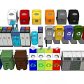 Modern trash can trash can classification 3d model