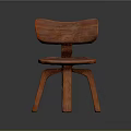 Unique Wooden Leisure Chair With Curved Backrest And Artistic Sturdy Legs Design