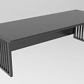 Modern Office Desk With Flat Tabletop And Vertical Slat Legs Design 3d model