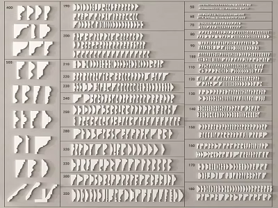 Gypsum Cornice Different Designs Patterns and Styles for Interior Decoration 3d model
