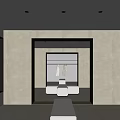 Minimalist Clothing Store Interior Design With Mirror Bench And Large Window