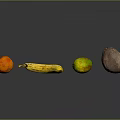 Orange Banana Mango Fruit Cantonese Citrus Items 3d model