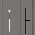 Modern Wall Lamps with Minimalist Design on Gray Wall Featuring Round Shade and Vertical Strip