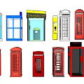 Vintage Public Telephone Booths With Diverse Colorful Designs And Classic Styles