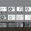 Modern air conditioner external unit 3d model