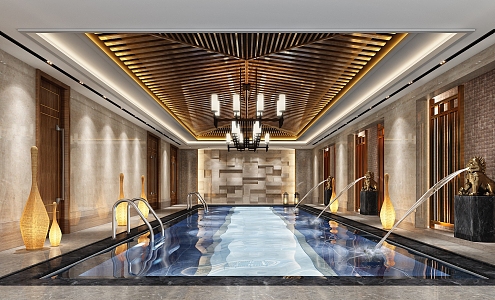 New Chinese Swimming Pool 3d model