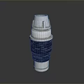White And Blue Cylindrical Computer Hardware Component With Threaded Design
