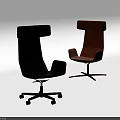 Modern Office Chair Black and Orange High Backrest With Swivel Wheels Contemporary Workspace Design