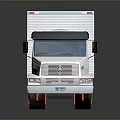 White Box Truck with Colchoes Ortobom Logo on Side and Reflective Surface