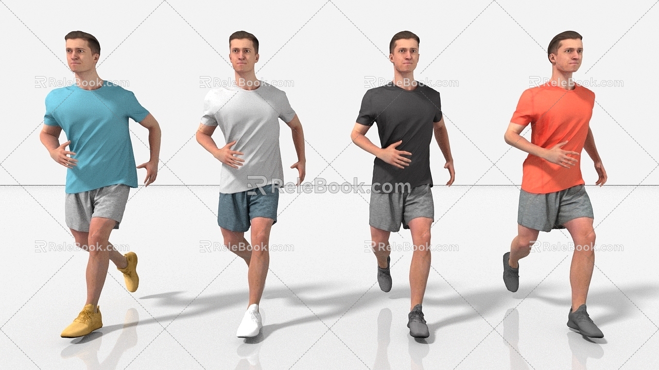 Sports Running Long Distance Running Fitness 3d model