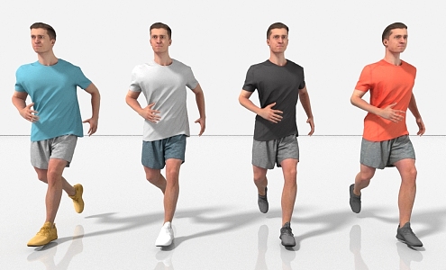 Sports Running Long Distance Running Fitness 3d model