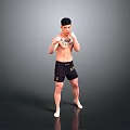 Shirtless Man In Black Cap With TRUTH Chest Tattoo And Black Shorts Standing Barefoot