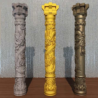 Chinese Pillar Panlong Pillar 3d model