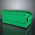 Green Industrial Trash Bin With Secure Lid For Outdoor Waste Management