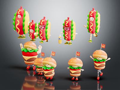 Modern Game Character Sandwich Doll Cartoon Sandwich Doll model