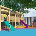 Children's Playground Modern Slide 3d model
