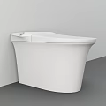 Modern White Intelligent Toilet With Smart Control Panel In Minimalist Setting 3d model