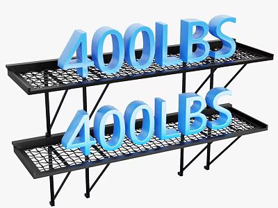 Sturdy Metal Shelving Unit With 400LBS Capacity Double Tier Grid Shelves 3d model
