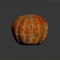 Peeled Orange With Vibrant Orange Color And Textured Skin On Gray Background