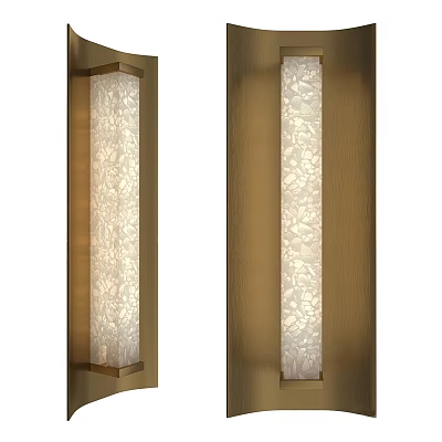 Modern Wall Lamps With Long Patterned Shade And Metal Frame Emitting Warm Light 3d model