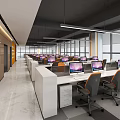 modern public office area aisle rest area 3d model