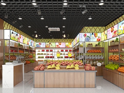 Modern Fruit Shop 3d model