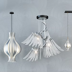 Modern chandelier fashion simple metal chandelier combination 3d model