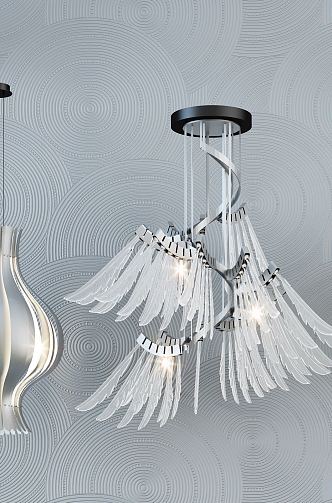 Modern chandelier fashion simple metal chandelier combination 3d model