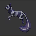 3D Rendered Transparent Purple Fox Skeleton Model With Dynamic Pose And Glossy Surface