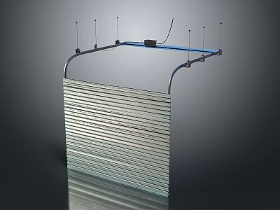 Projection Monitoring Device With Metal Plate Multiple Antennas And Blue Cables 3d model