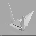 Handmade White Paper Origami Crane With Clean Folds On Light Background