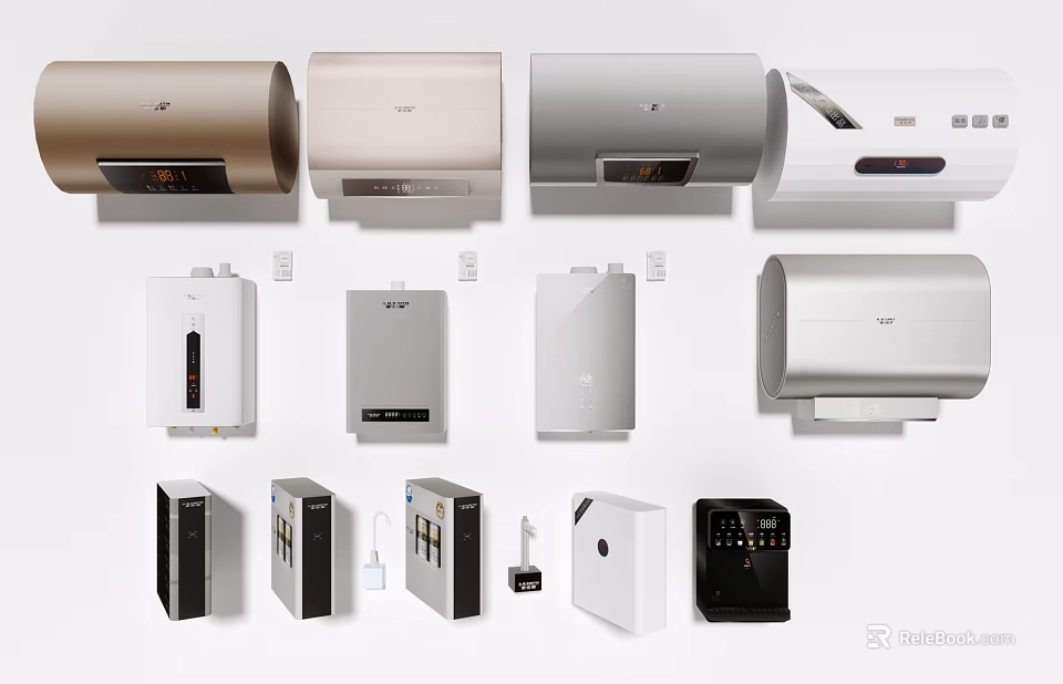 Various Types of Modern Household Electrical Appliances in Multiple Colors and Designs 3d model 