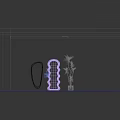 Mirrors With Black Irregular Shape And White Wavy Frame Against Light Wall With Potted Plant
