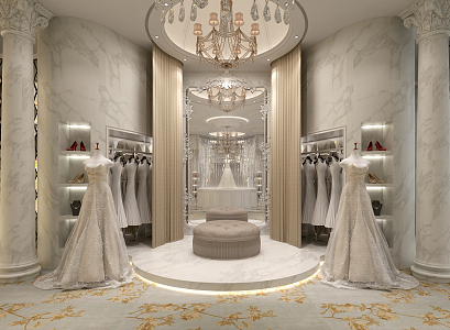 European Bridal Shop 3d model