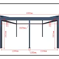 Outdoor Patio Canopy with Metal Frame and Weatherproof Fabric Dimensions